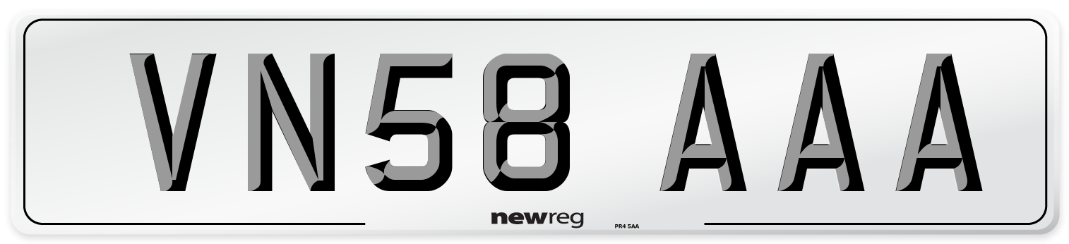 VN58 AAA Number Plate from New Reg